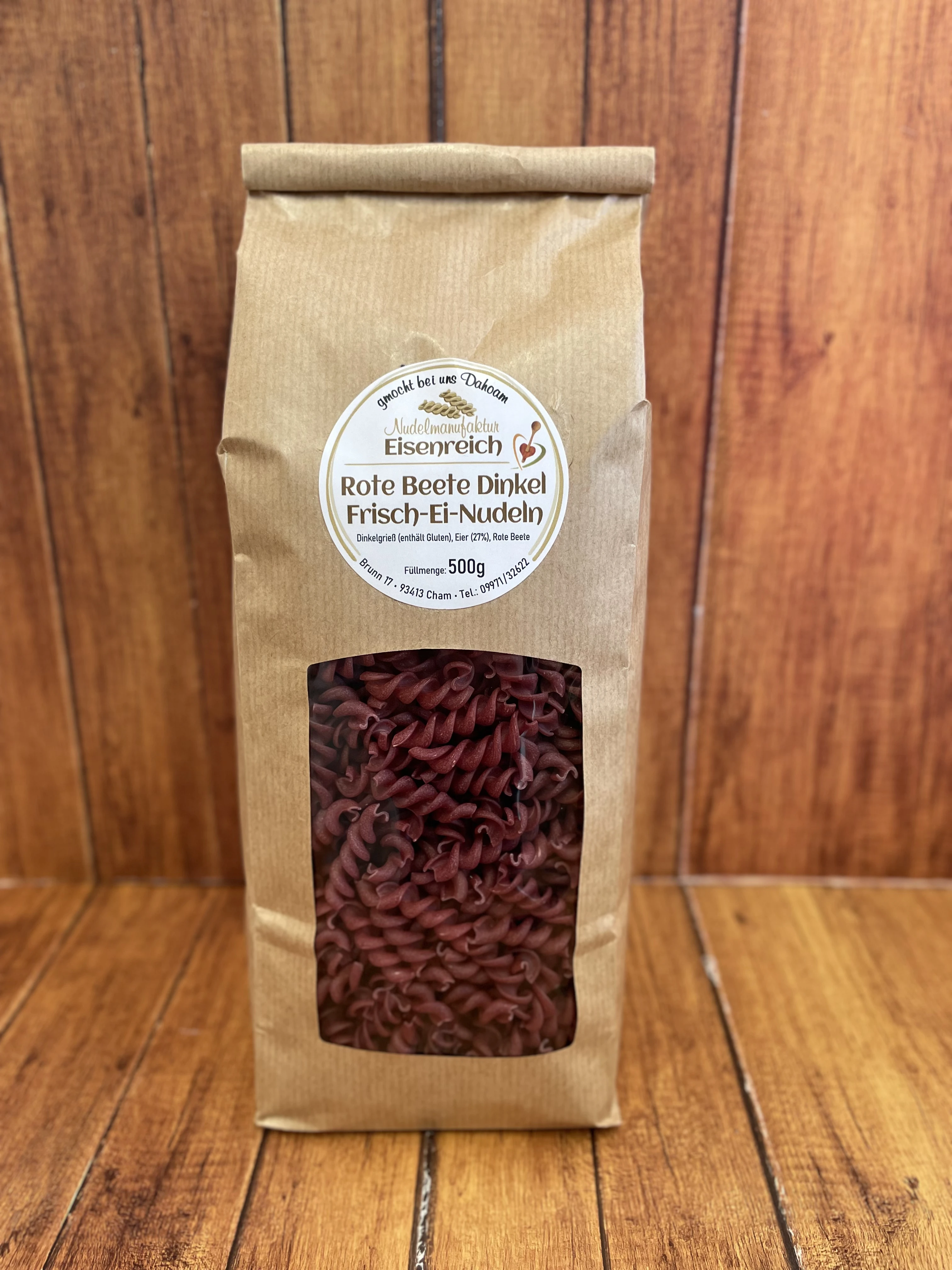 Dinkel-Rote-Beete-Spirelli der Nudelmanufaktur Eisenreich